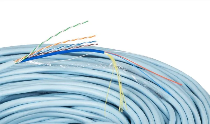 Hyprid Fiber Optic Cable 4core Power and 2core Fiber Combination PVC Insulation Combined Hybrid Cable with Copper Conductor