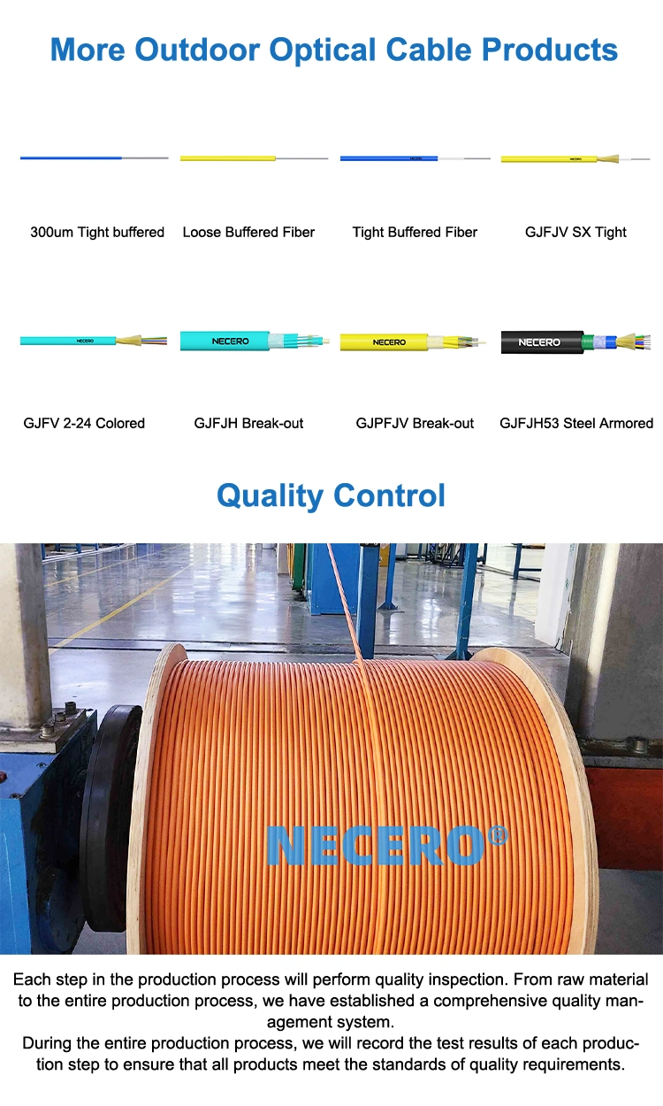 Om3 Om4 Indoor 50/125 or 62.5/125 CCTV Fiber Optic Cable