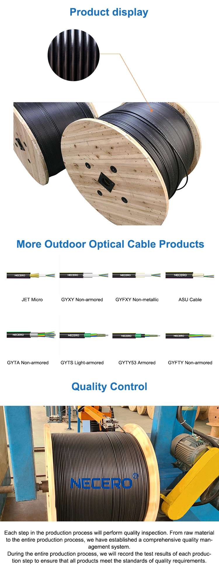 Necero 20 Years Fibre Optical Communication OEM Factory Supply Multicore Cable GYTA Optic Fiber