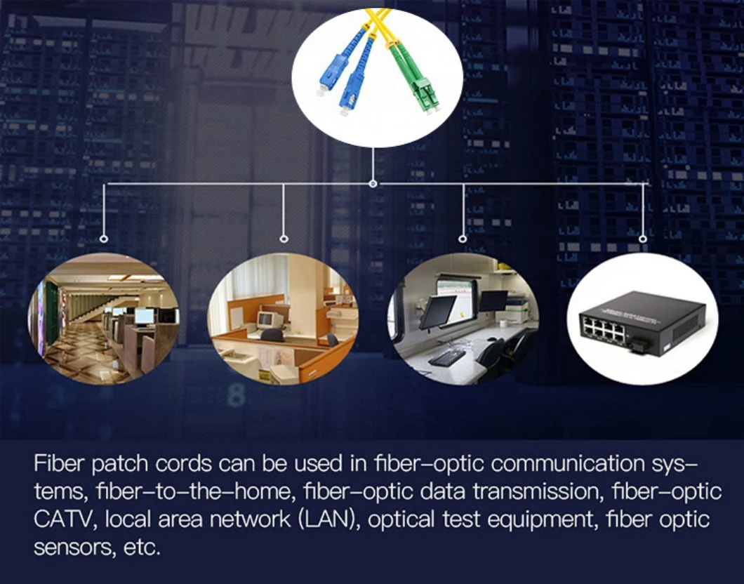 FC/Sc/LC/St APC Upc Singlemode Fiber Optic Patch Cord 3m Yellow Fiber Optical Jumper Cable