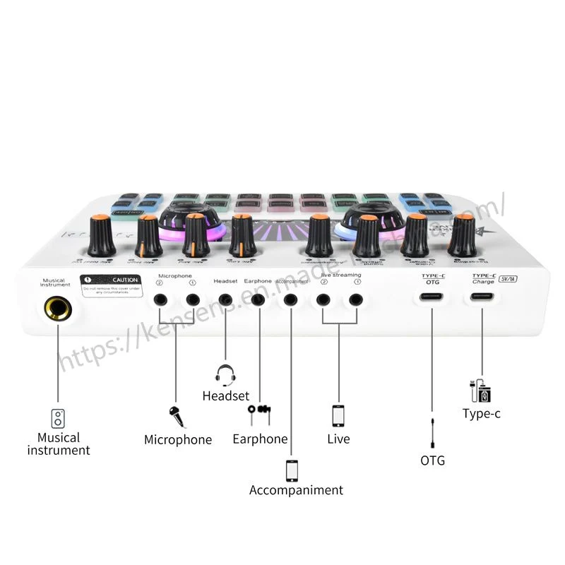 Hot Selling Sound Card with Multiple Effects Modes and Voice Change Function Sound Card External Smart Professional Connect Phone and Tablet