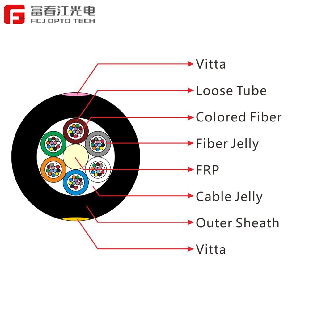 Fcj Outdoor Fiber Optic Cable Asu Aerial Fiber Cable 4 Core GYFTY