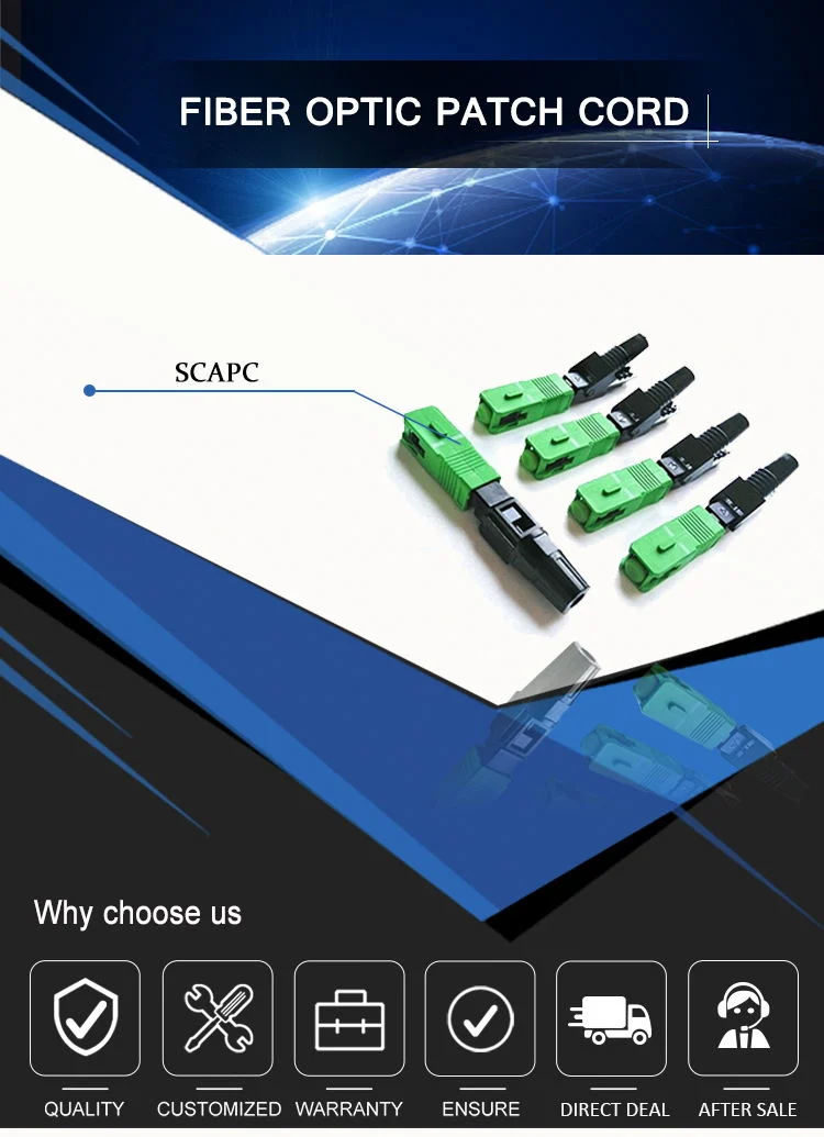 FTTH Fiber Optic Quick Connector Single Mode Sc APC Fiber Fast Connector