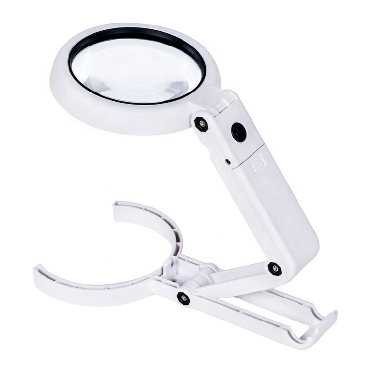 Foldable Hands Free USB Reading Magnifier with 8 LED Lights