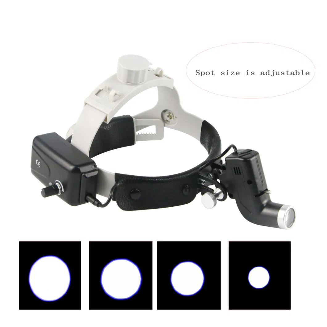 Ent Dental LED Head Light Lamp for Binocular Loupes Brightness Spot Ajustable Surgical Headlight with 4X/5X/6X Loupes