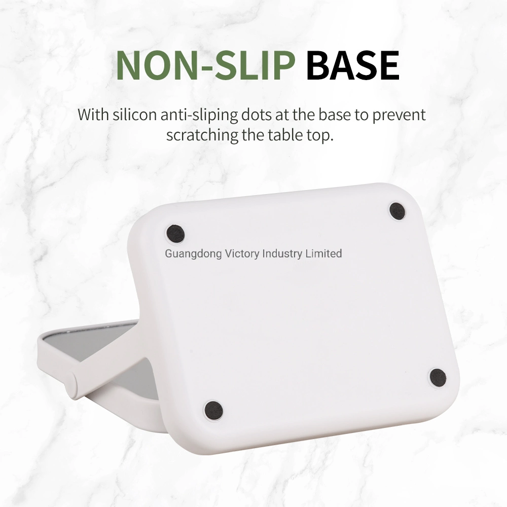 Plastic Table Top White Color Double Sides Plastic Makeup Mirror