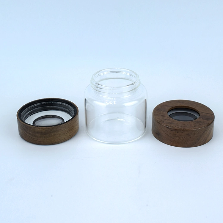Custom Child Resistant Flower Packaging Glass Jar with Magnifying Glass Magnifying Jar Magnifying Glass Jar