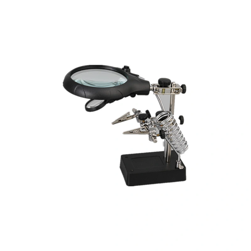 Cheap Custom Design Mg16129-C LED Desktop Magnifier Auxiliary Clip Magnifying Glass