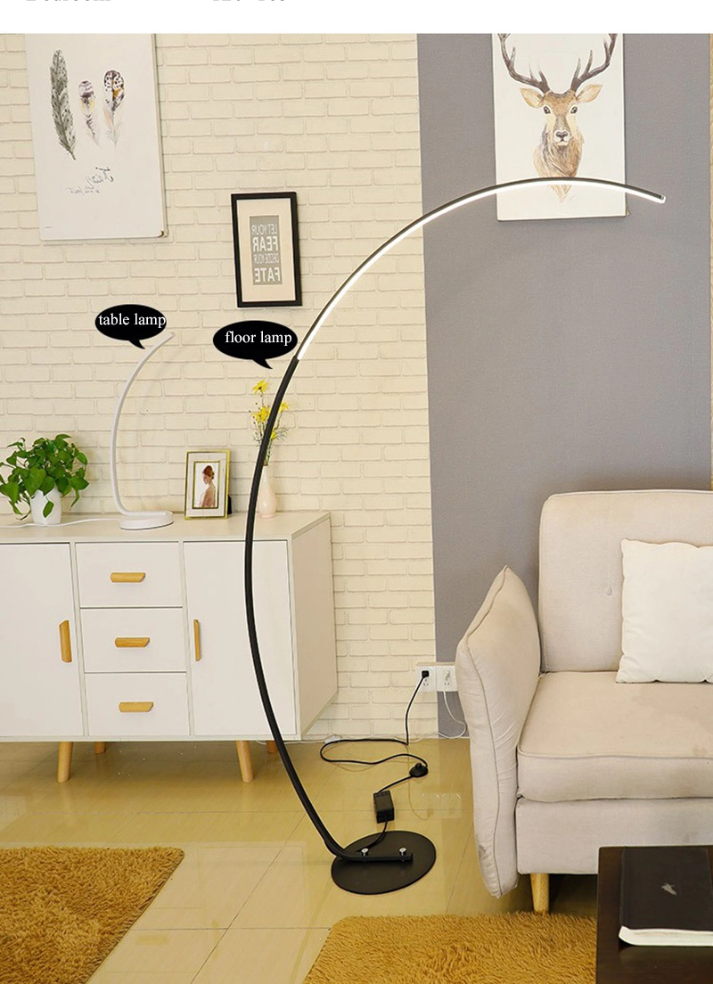 Nordic Arc Shape Floor Lamp Modern LED Dimmable Remote Control Arc Floor Lamp (WH-MFL-10)