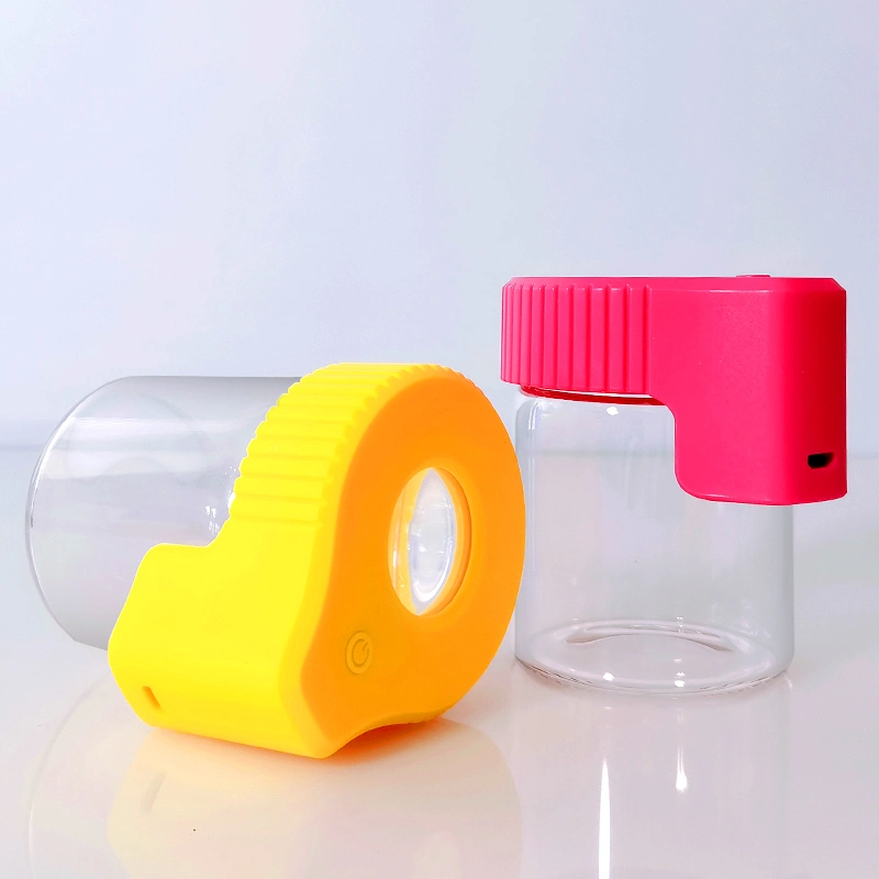 Hot Sale 155ml Portable Rechargeable Herb Mag Stash Glass Magnifying Jar with Light