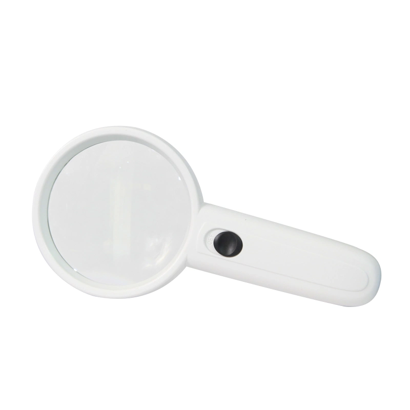 Best Selling White Plastic Handheld Pocket LED Magnifier Jewelry Magnifying Glass Loupe
