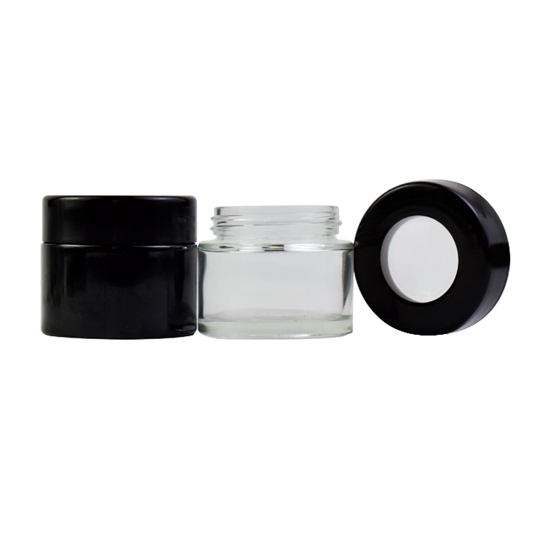 Hot Sale Clear Top Glass Food Storage Jar with Magnifying Lid 2oz 3oz