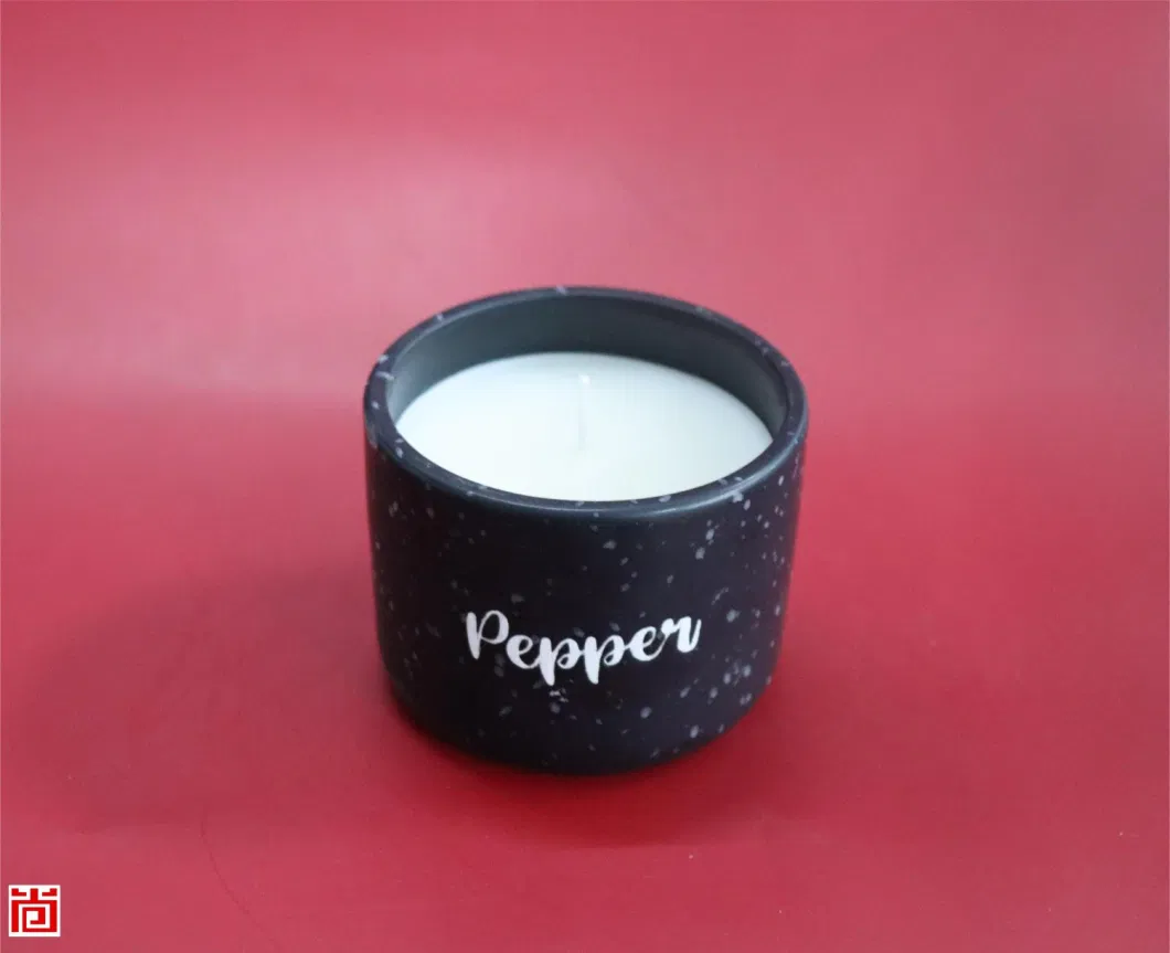 Fabulance Black Ceramic Candle Holder in White DOT