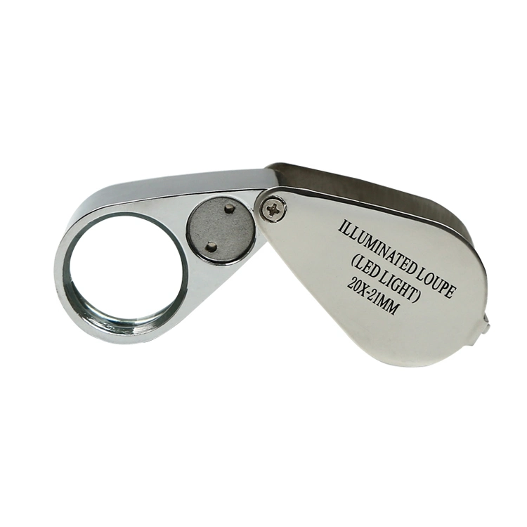 Customized Good Quality Mg21007 Portable Magnifying Glasses Folding Movable Handle for Jewellery Loupe
