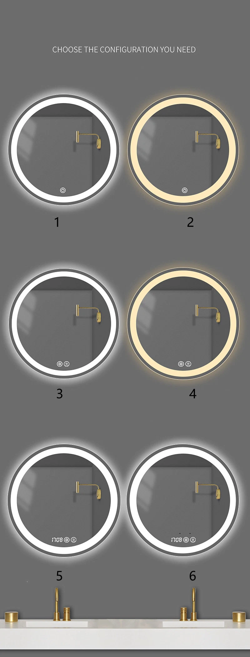 Hotel Decoration Bathroom Mirror Home Zhengyuan Smart Bathroom Mirror 0686