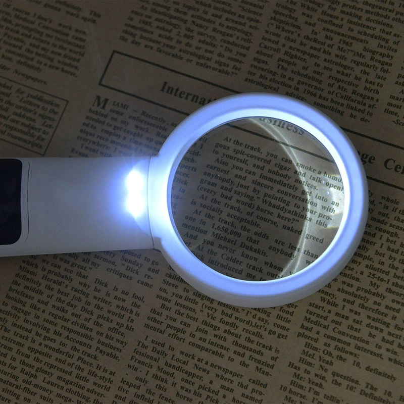 High Quality LED Handheld Magnifier Illuminated Magnifying Glass for Reading
