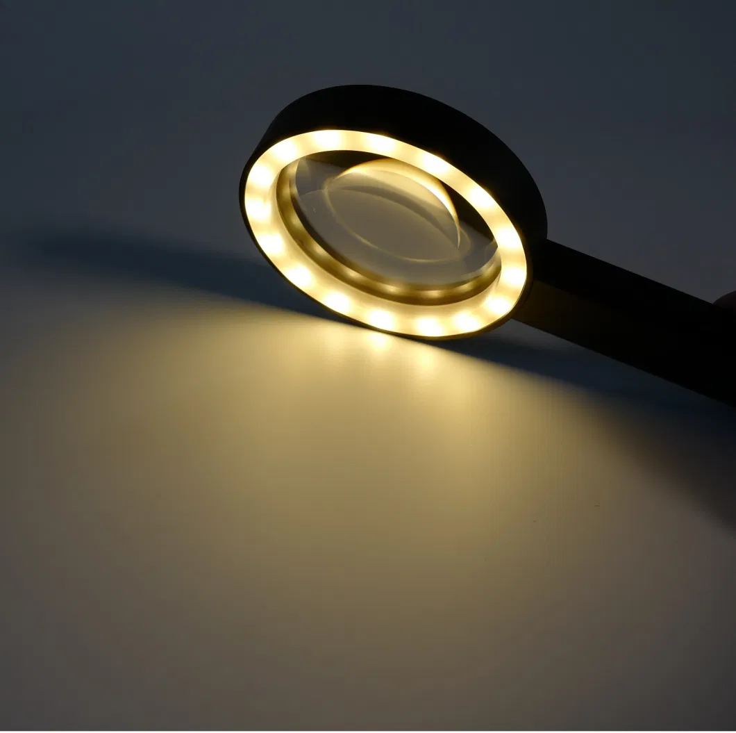 New 2 in 1 LED Handheld Magnifier Magnifying Glass with LED Light 90+65mm