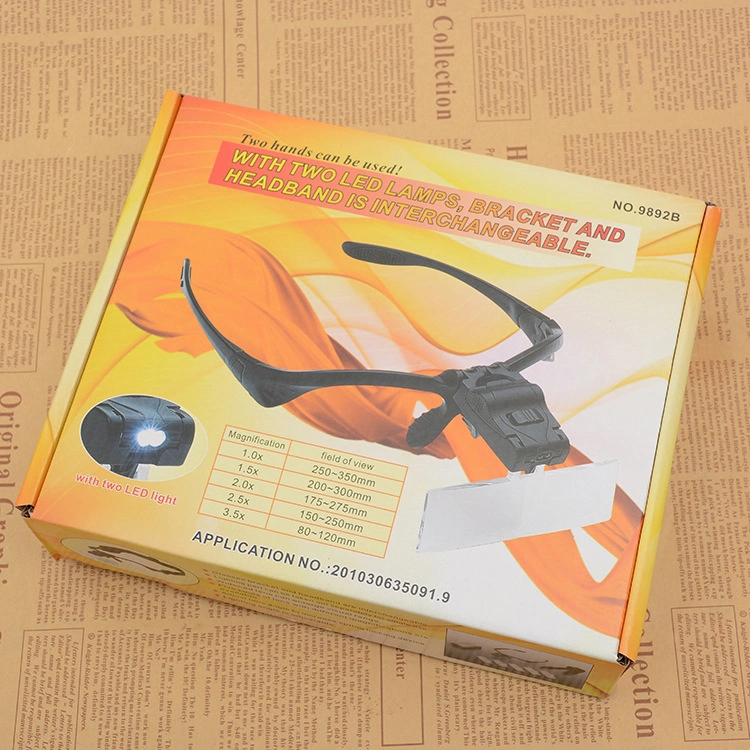 9892b2 Headband Magnifying Glass with LED Lamp Magnifier for Beekeeping