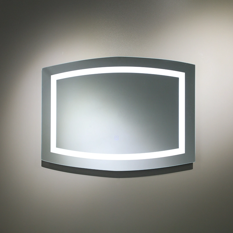 Irregular Rectangle Mirrors Illuminated Aluminium Mirror Bathroom LED Mirror