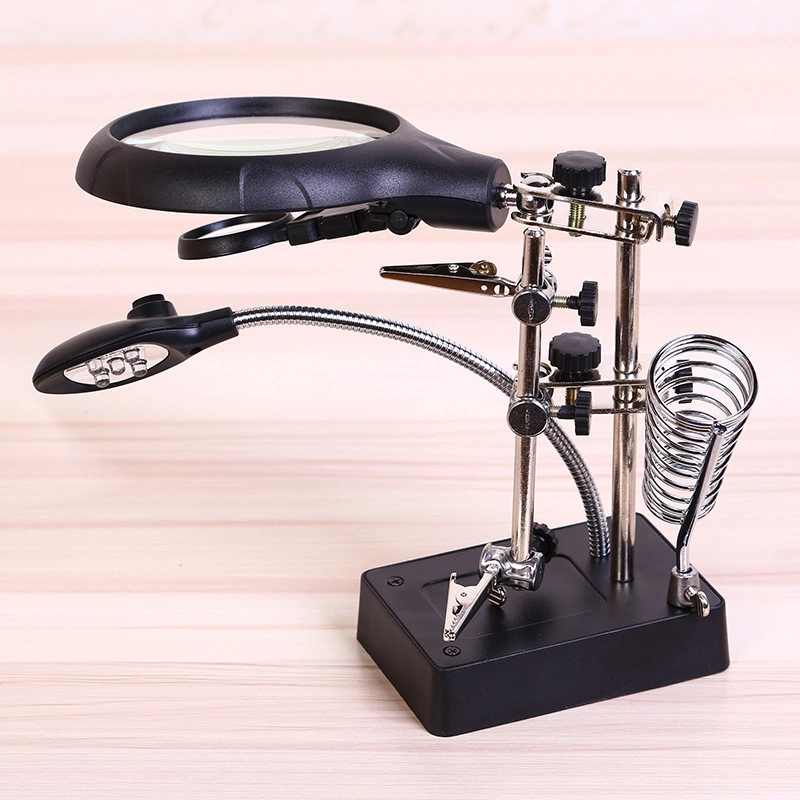 10X 7.5X 2.5X Multifunctional Magnifier with 5 LED Light