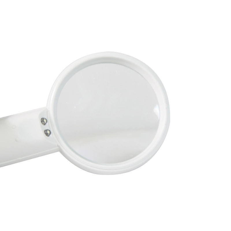 Best Selling White Plastic Handheld Pocket LED Magnifier Jewelry Magnifying Glass Loupe