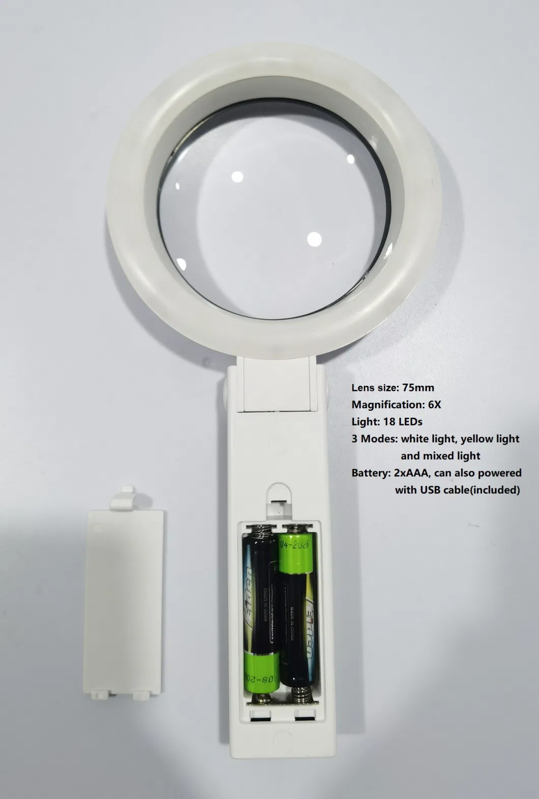 18 LED Multifunctional Handheld Magnifier Fordable Magnifying Glass with Magnet
