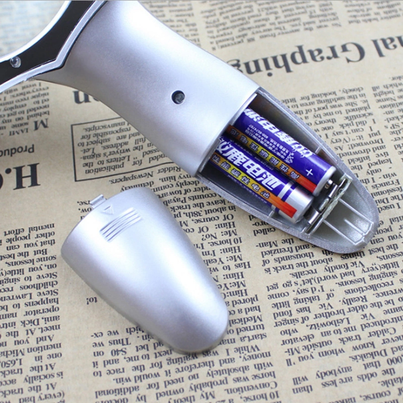 Bifocal Double Lens Handheld Illuminated Magnifier Umbrella-Type Multifunction Magnifying Glass Loupe LED Lights