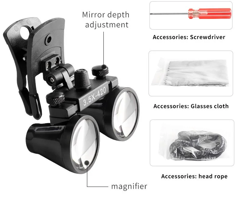 Clip on Dental Loupes 2.5X 3.5X Magnifying Glass Medical Magnifier
