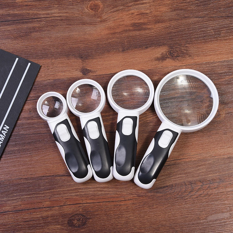 LED Illuminated Lens Lighted Magnifier Handheld Magnifying Glass