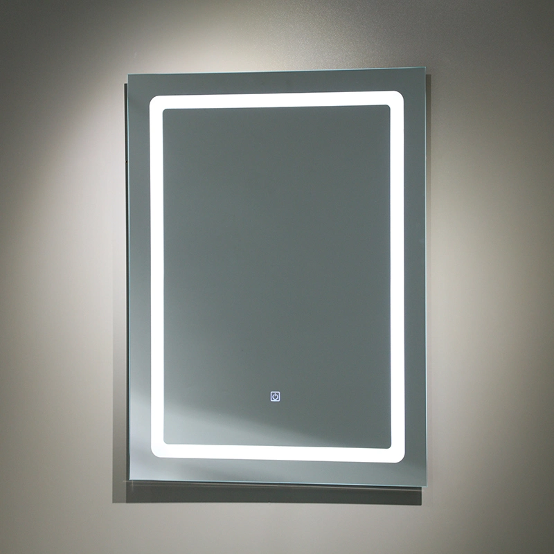Irregular Rectangle Mirrors Illuminated Aluminium Mirror Bathroom LED Mirror