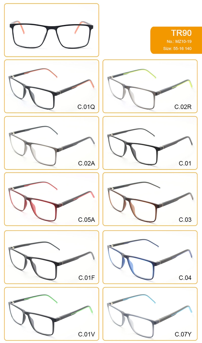 Wenzhou Low MOQ Rectangle Full Front Rim Tr90 Lightweight Optical Eyeglass Frames