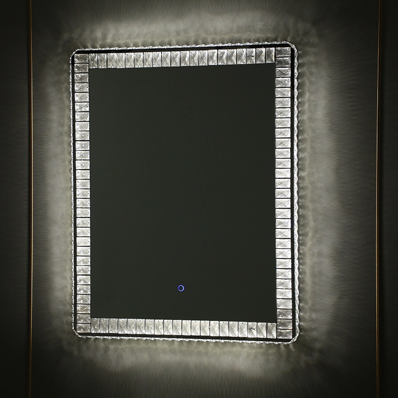 Irregular Rectangle Mirrors Illuminated Aluminium Mirror Bathroom LED Mirror