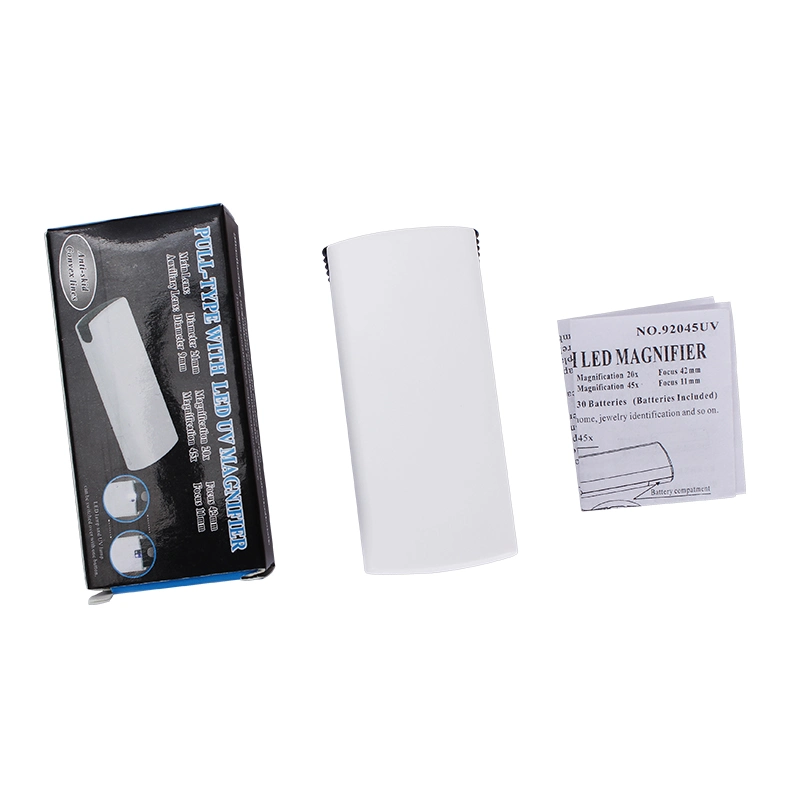 20X/45X Portable Pullout Type Magnifier with LED & UV Lamp (BM-MG9030A)