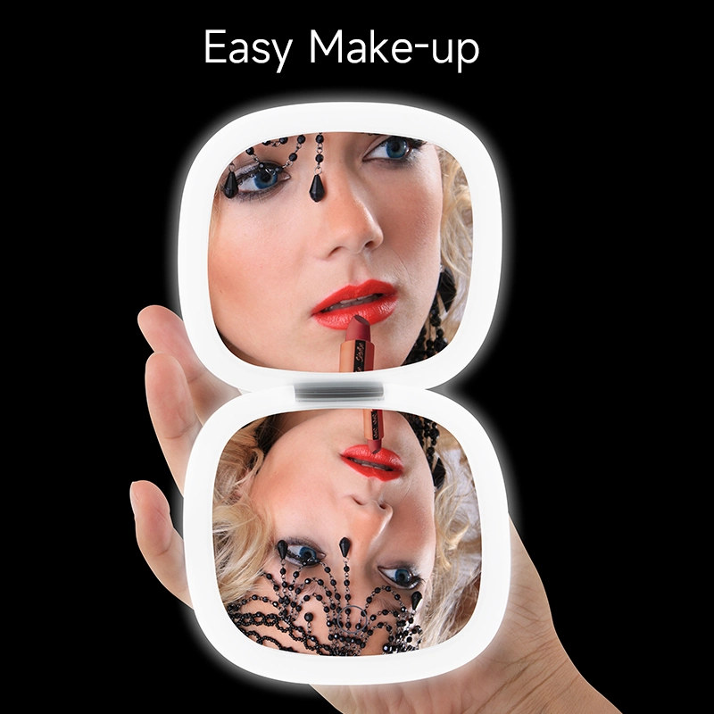 New Arrival Double Folding 1X/10X Magnifying LED Touch Screen Makeup Mirror Cosmetic Mirror with Lights