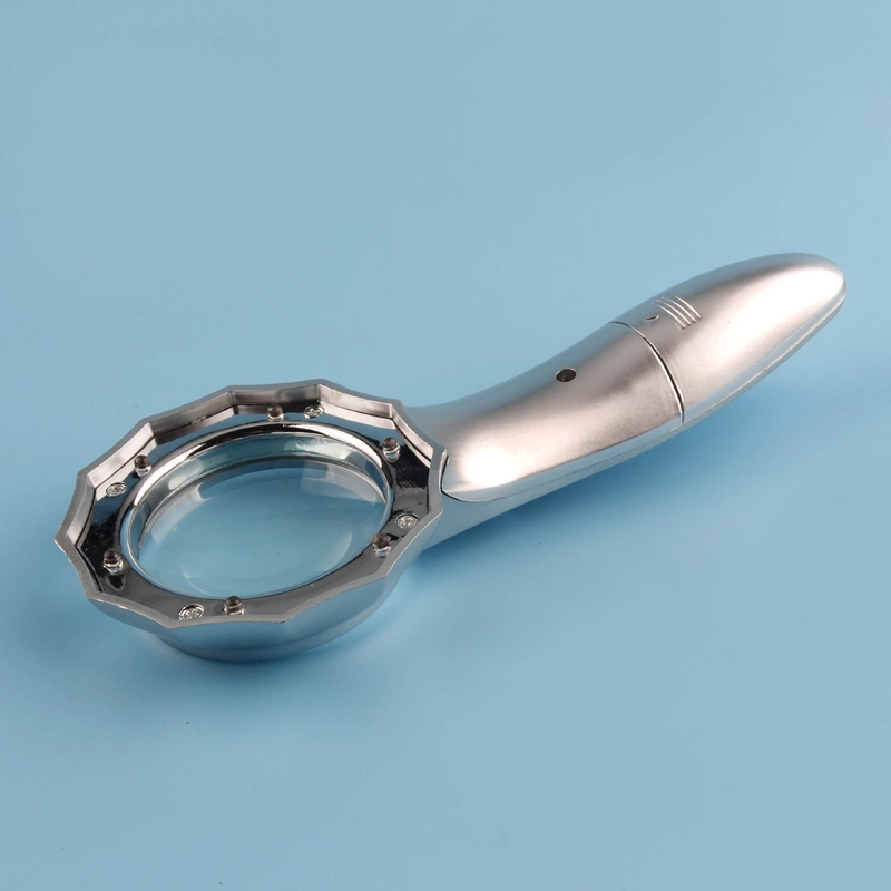 Bifocal Double Lens Handheld Illuminated Magnifier Umbrella-Type Multifunction Magnifying Glass Loupe LED Lights
