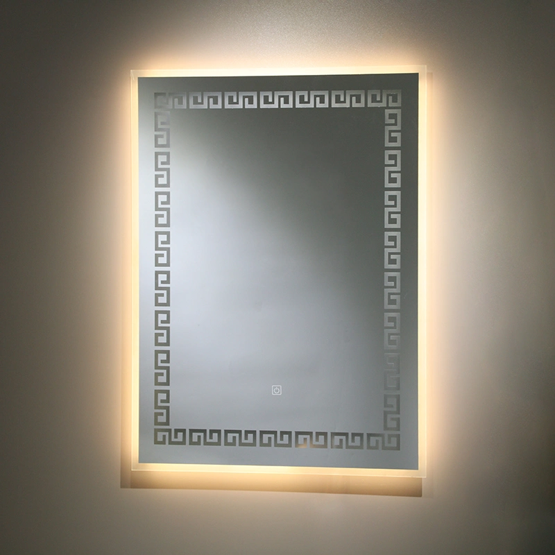 Irregular Rectangle Mirrors Illuminated Aluminium Mirror Bathroom LED Mirror