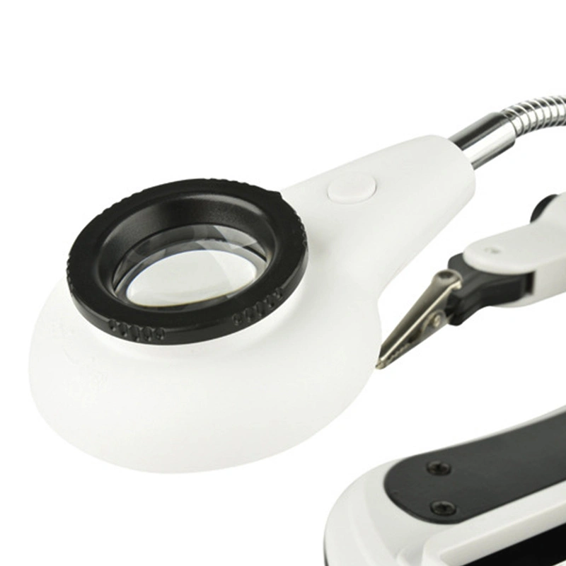 Professional Big Lens Helping Hand Magnifier LED Auxiliary Clip Desk Lamp Magnifier for Repairing PCB DIY Soldering Work