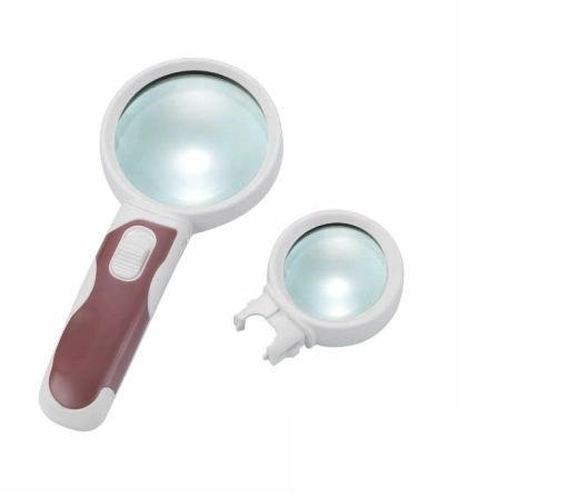 Interchangeable 2.5X/10X Handheld Magnifier 2 LED Magnifying Glass (BM-BG2006)