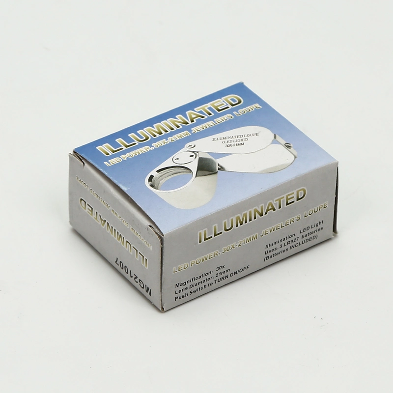 Customized Good Quality Mg21007 Portable Magnifying Glasses Folding Movable Handle for Jewellery Loupe