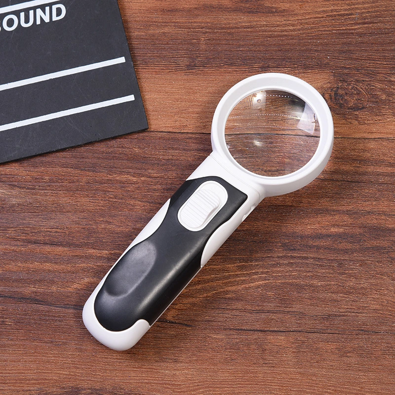 LED Illuminated Lens Lighted Magnifier Handheld Magnifying Glass