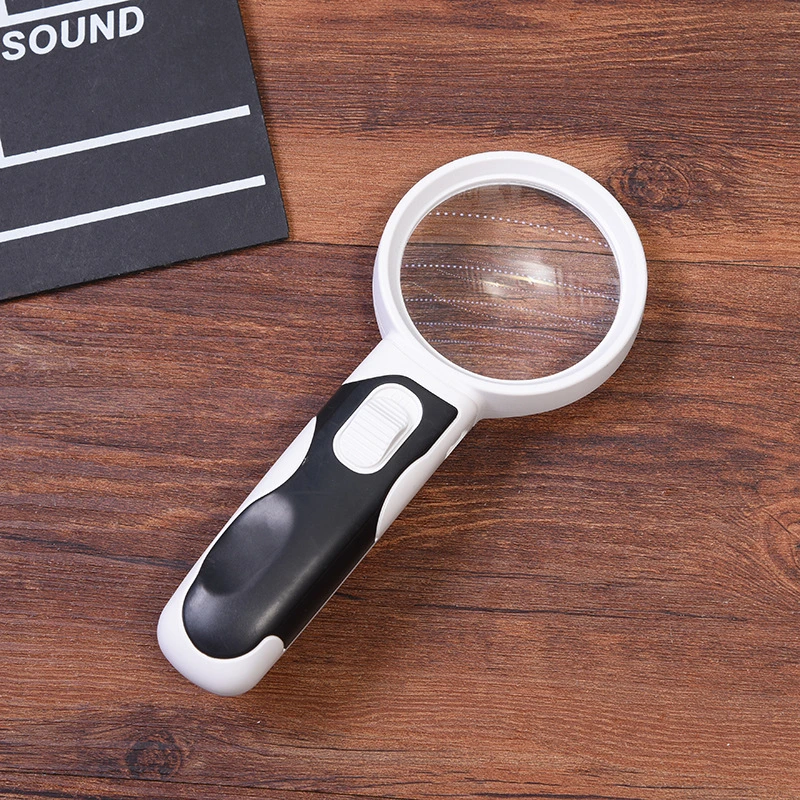 LED Illuminated Lens Lighted Magnifier Handheld Magnifying Glass