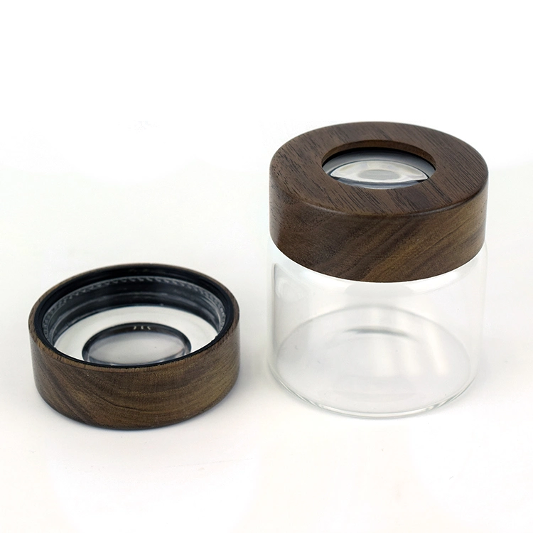 Custom Child Resistant Flower Packaging Glass Jar with Magnifying Glass Magnifying Jar Magnifying Glass Jar