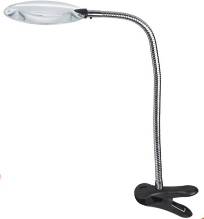 2X130mm Clip-on Desktop Spring Pipe Magnifier Magnifying Glass (BM-MG2039)