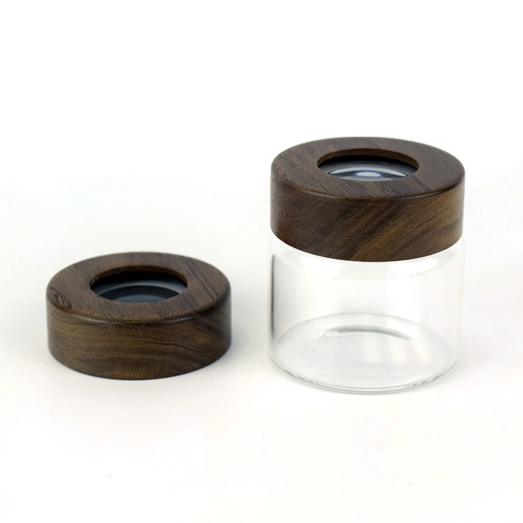 Custom Child Resistant Flower Packaging Glass Jar with Magnifying Glass Magnifying Jar Magnifying Glass Jar
