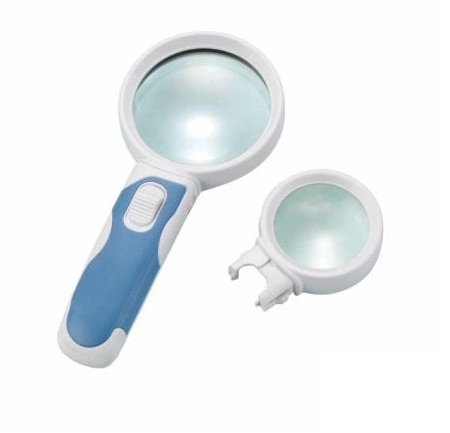 Interchangeable 2.5X/10X Handheld Magnifier 2 LED Magnifying Glass (BM-BG2006)
