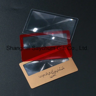 Custom Logo Plastic Flexible Business Card with Magnifier