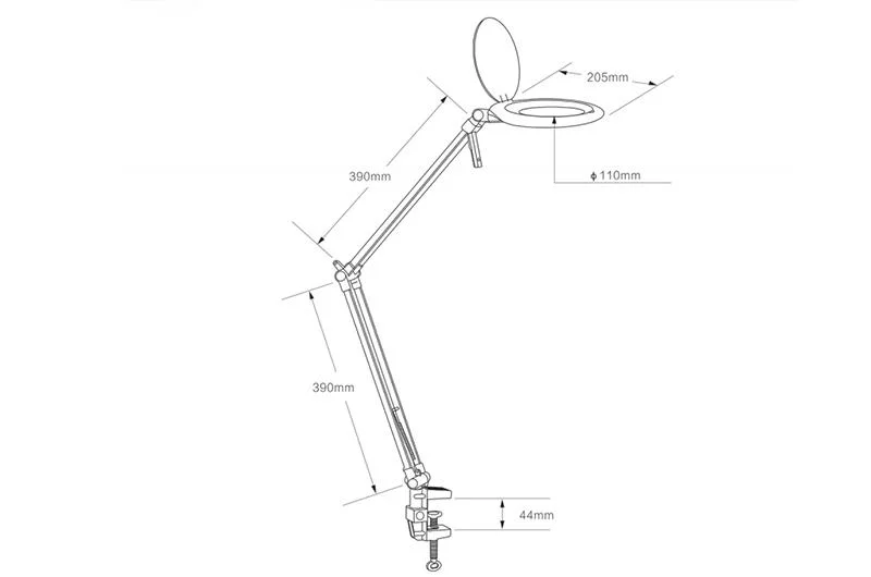 Portable Clip on Magnifying Glass Work Lamp, Beauty Magnifier