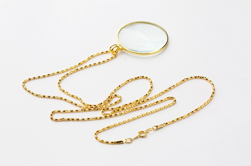 Pendant Full Metal Pendant Chain Enlarged Mirror Glass Lens Exquisite Necklace Magnifying Glass as Small Gifts