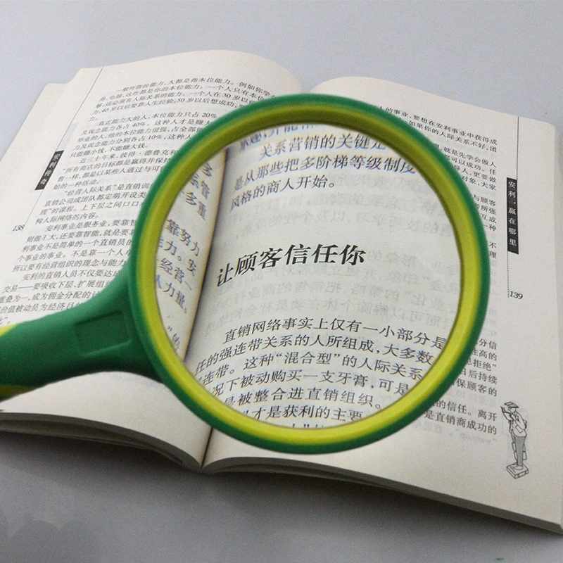 75mm Anti-Skid 10 Times Rubber Reading Magnifying Glass for Supermarket