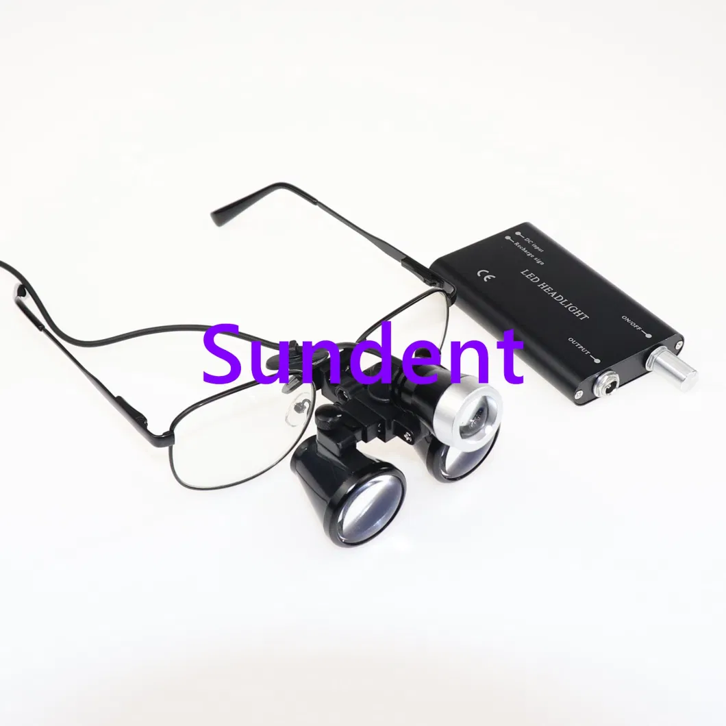 Dental Surgical Binocular Loupes LED Light Magnifying Plastic Glasses with Antifog